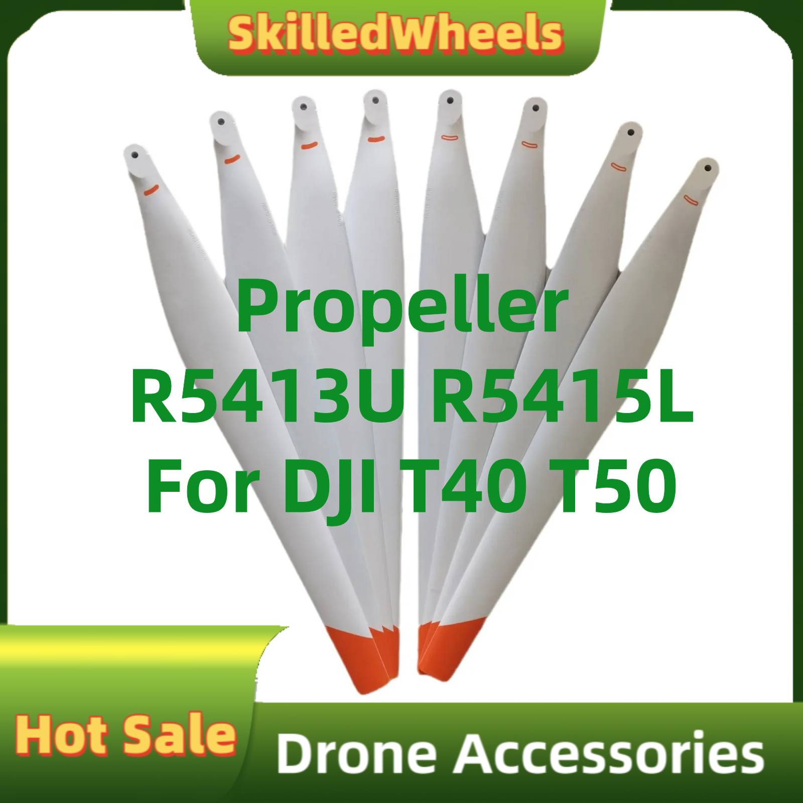 For DJI T40 T50 Drone Propeller R5413U R5415L Blade Fertilization Seedling High Carbon Fiber Orange Sun Protection Accessories Agricultural Drone Plant Protective Drone Modern Farmers Tools the Future of Farming